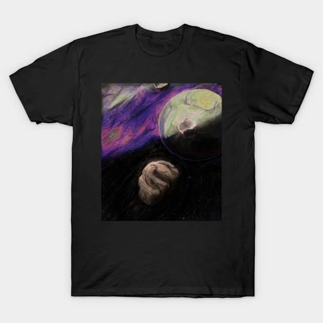 Asteroid Vs. Planet T-Shirt by Cobb's Creations